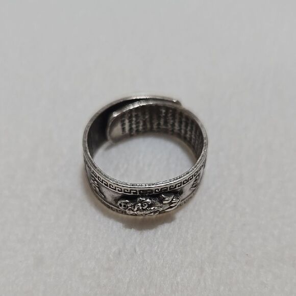 990 Sterling Silver Feng Shui Ring - Picture 1 of 7